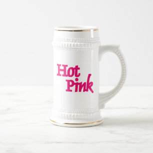 Hot Pink white left hand stein gold trim