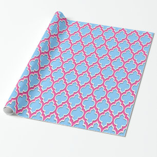 Hot Pink White Moroccan #4DS Wrapping Paper