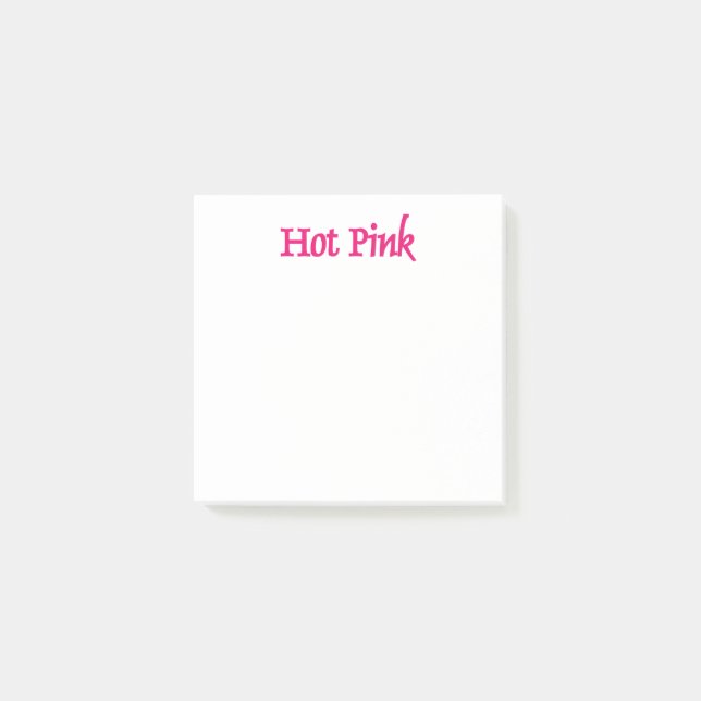 Hot Pink white note pads (Front)