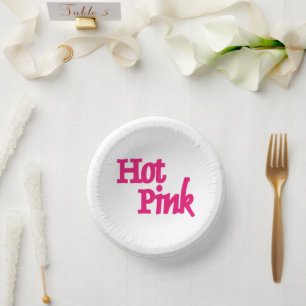Hot Pink white paper bowls Plate