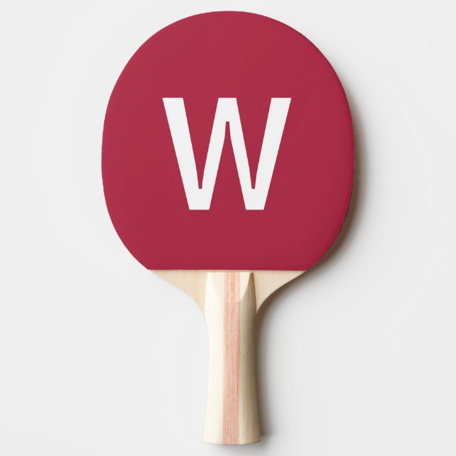 Hot pink & white Personalised Ping Pong Ball Paddle (Front)