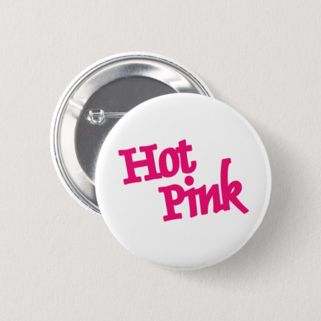 Hot Pink white round button (Front & Back)