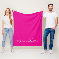Hot Pink White Short Curly Swash Signature Name