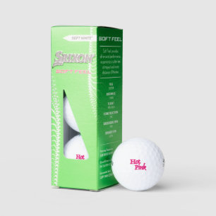 Hot Pink White Srixon Soft Feel golf balls 3 pk