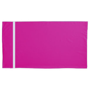Hot Pink + White Stripe Trim Pillowcase