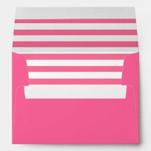 Hot Pink & White Striped Envelope