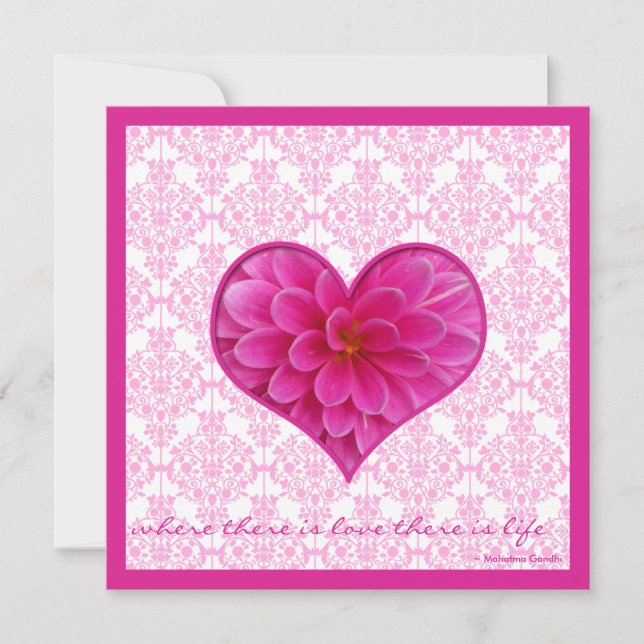 Hot Pink & White Wedding Invitation (Front)