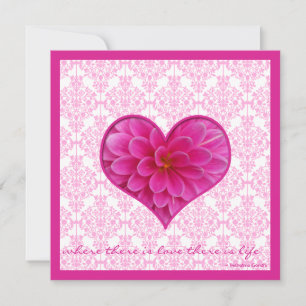 Hot Pink & White Wedding Invitation