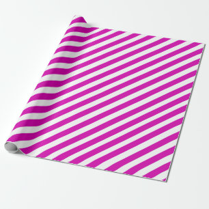 Hot Pink Wide Stripe Holiday Wrapping Paper
