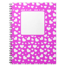 HOT PINK WITH WHITE VALENTINE LOVE HEARTS