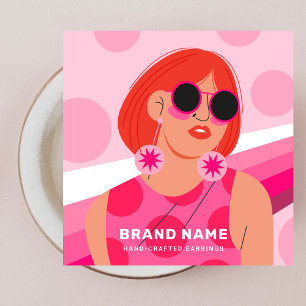 Hot Pink Women Retro Jewellery Earrings Holder