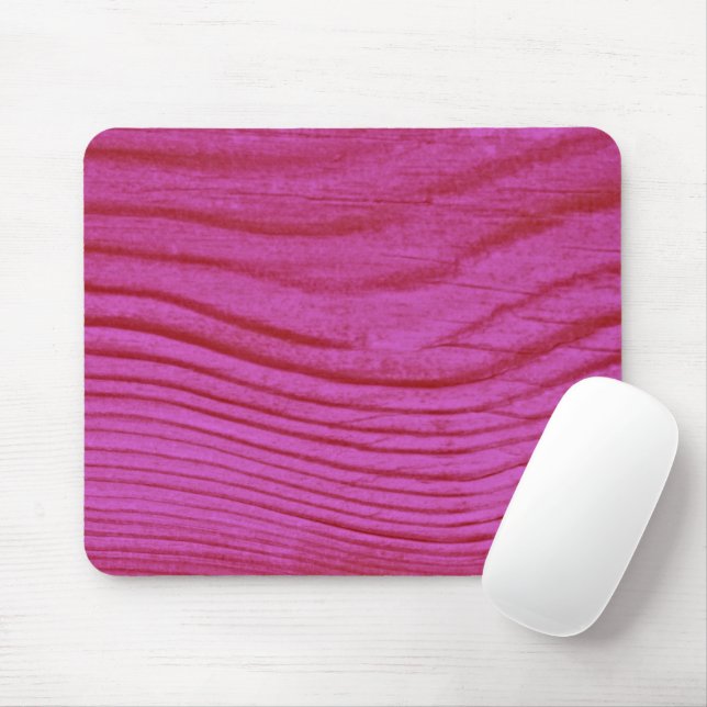 Hot Pink Wood Mouse Pad (With Mouse)