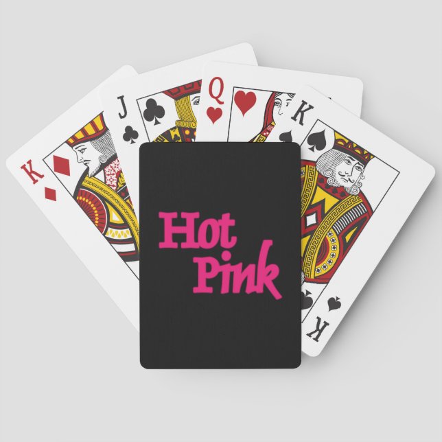 Hot Pink word black Poker playing cards (Back)