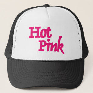 Hot Pink word black trucker hat