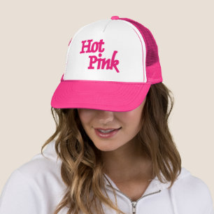 Hot Pink word pink trucker hat