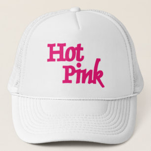 Hot Pink word white trucker hat
