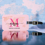Hot Pink World Traveller Map Monogram Name Luggage Tag<br><div class="desc">Travel in style with our Hot Pink World Traveller Map Monogram Name Luggage Tag! Featuring a vibrant hot pink design and a world map background, this tag is personalised with your name and monogram in a chic font. Perfect for identifying your luggage quickly and easily, it combines fashion with function....</div>