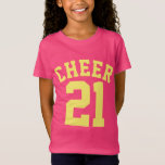 Hot Pink & Yellow Kids | Sports Jersey Design T-Shirt<br><div class="desc">Hot Pink & Yellow Kids | Sports Jersey Design • Girls Jersey T-Shirt</div>