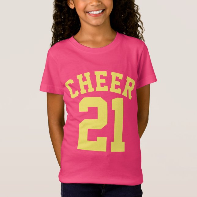 Hot Pink & Yellow Kids | Sports Jersey Design T-Shirt (Front)