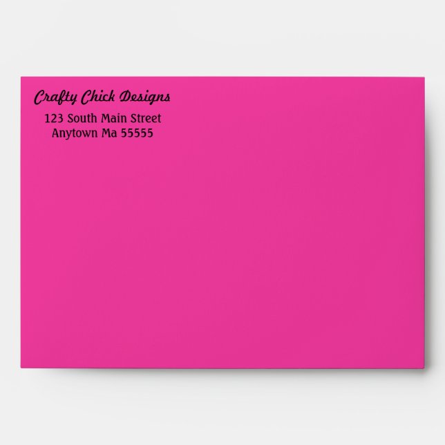 Hot Pink Zebra A7 envelopes (Front)