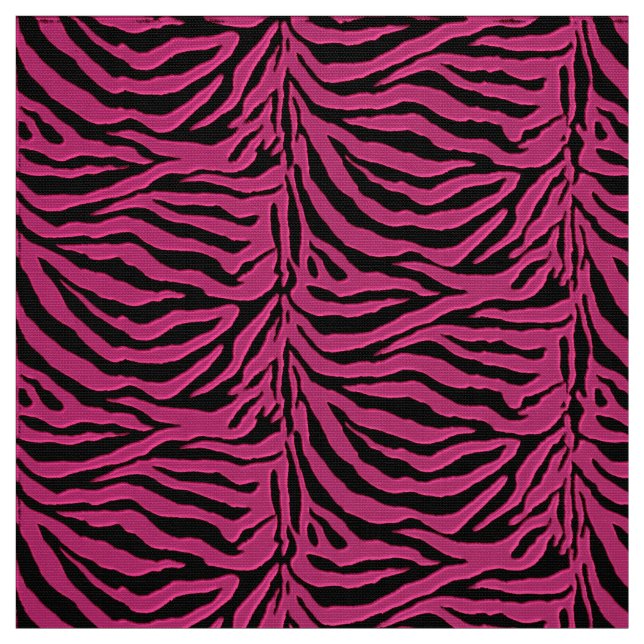 Hot Pink Zebra Animal Print Fabric (Swatch)
