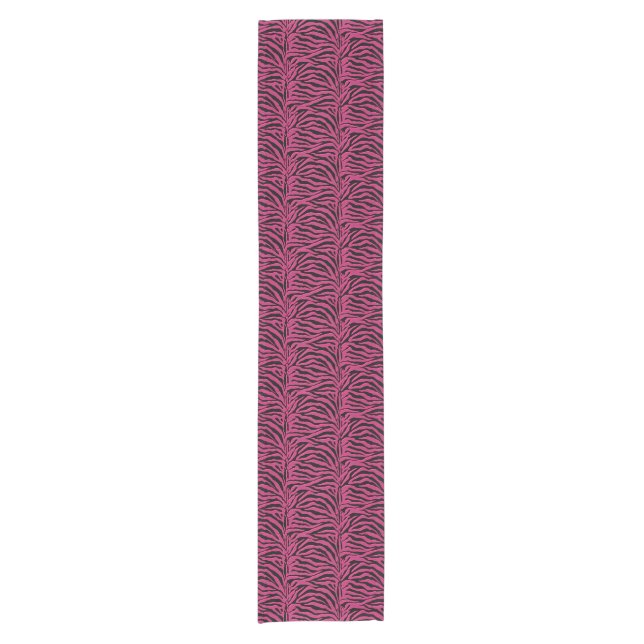 Hot Pink Zebra Animal Print Table Runner (Front)