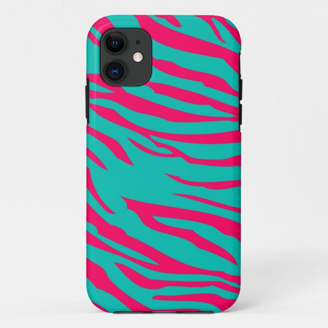 Hot Pink Zebra iPhone 5 Mate Barely There™ Case (Back)