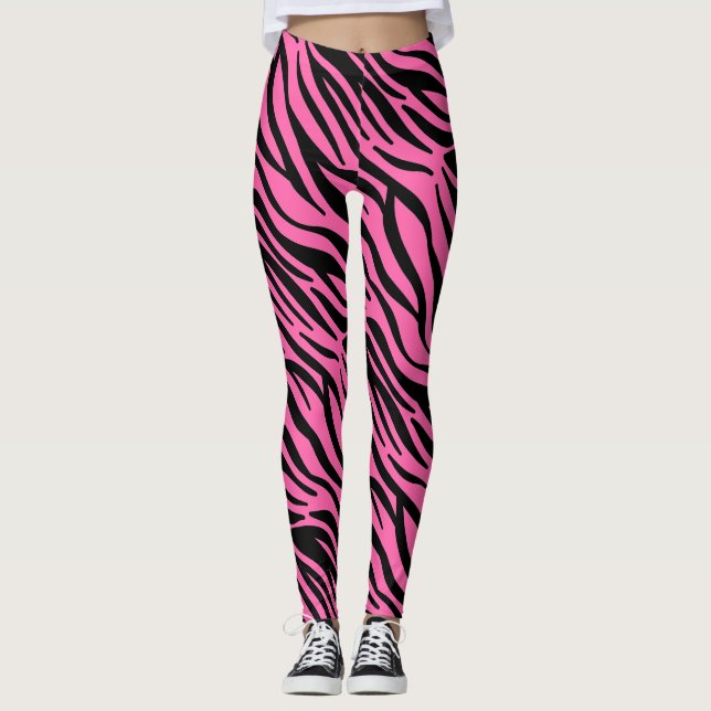 Hot Pink Zebra Leggings (Front)