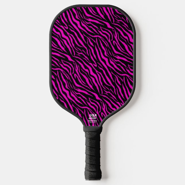 HOT PINK ZEBRA PICKLEBALL PADDLE (Front)