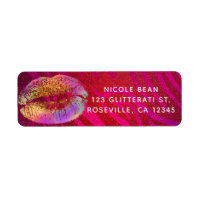 Hot Pink Zebra Rainbow Gold Glitter Lips Party