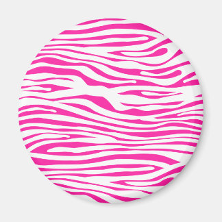 Hot Pink Zebra stripe pattern animal print Magnet