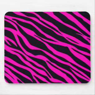 Hot Pink Zebra Striped Mouse Pad