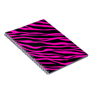 Hot Pink Zebra Striped Spiral Notebook