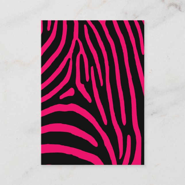 Hot Pink Zebra Stripes Business Card (Front)