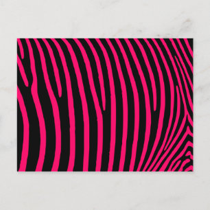 Hot Pink Zebra Stripes Postcard