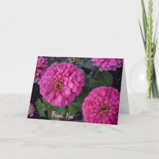 Hot Pink Zinnia- Thank you Card