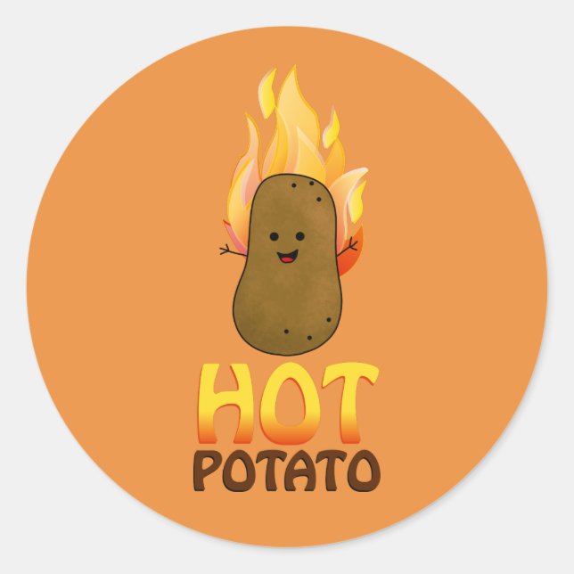 Hot Potato Classic Round Sticker (Front)