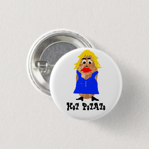Hot Potato Lady, Funny 3 Cm Round Badge