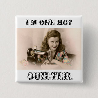 hot quilter button pretty woman sewing