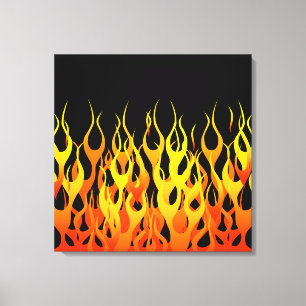 Hot Racing Flames Graphic Canvas Print