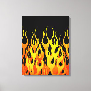 Hot Racing Flames Graphic Canvas Print