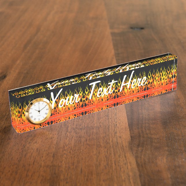 Hot Racing Flames Graphic Nameplate (Side)