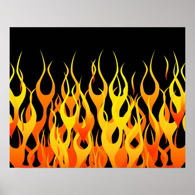 Hot Racing Flames Graphic Poster (Front)
