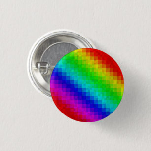 Hot Rainbow Mosaic Shimmer, 3 Cm Round Badge