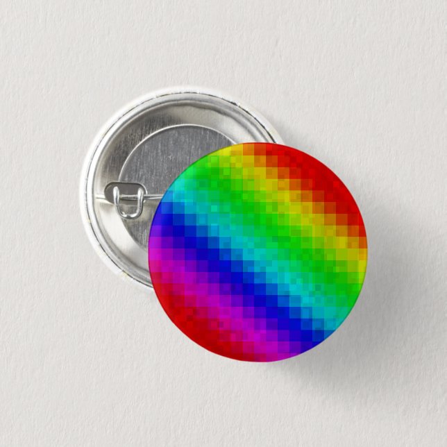 Hot Rainbow Mosaic Shimmer, 3 Cm Round Badge (Front & Back)