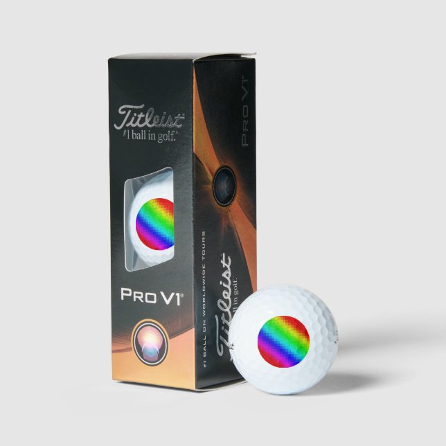 Hot Rainbow Mosaic Shimmer, Golf Balls (Packaging)