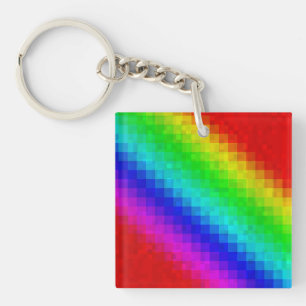 Hot Rainbow Mosaic Shimmer, Key Ring