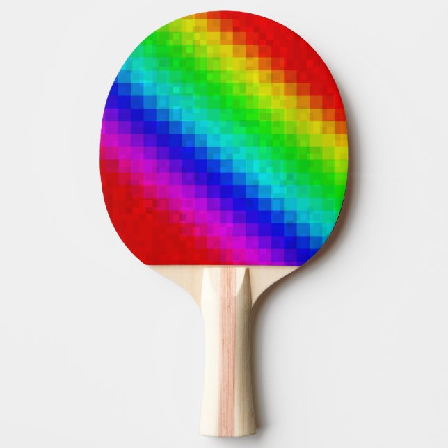 Hot Rainbow Mosaic Shimmer, Ping Pong Paddle (Front)