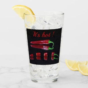 Hot red chilli pepper glass
