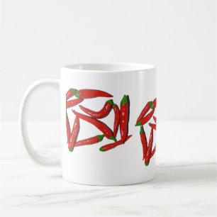 Hot Red Chilli Peppers Pattern Coffee Mug